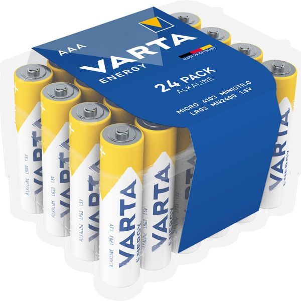 24x VARTA Batterie Energy Alkaline LR03-AAA Micro, 4103, 1,5 Volt, 24er Box