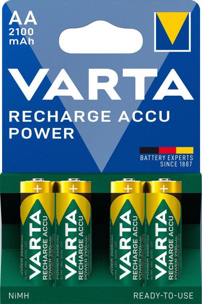 4x VARTA Batterie Accu, HR6-AA Mignon, 56706, 1,2 Volt, 2100 mAh