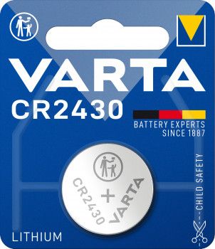 1x VARTA Batterie Knopfzelle, CR2430, 2430, 3 Volt, 1er-Blister