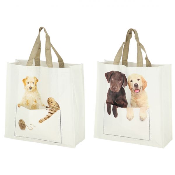 Esschert Design Tasche Hunde/Katzen sortiert, mit Extra-Vorderfach,Tragetasche, Aufbewahrungstasche,