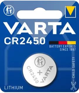 1x VARTA Batterie Knopfzelle, CR2450, 2450, 3 Volt, 1er-Blister