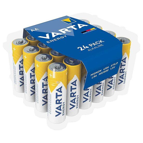 24x VARTA Batterie Energy Alkaline LR06-AA Micro, 4106, 1,5 Volt, 24er Box