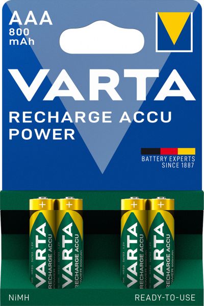 4x VARTA Batterie Accu, HR3-AAA Micro, 56703, 1,2 Volt, 800 mAh